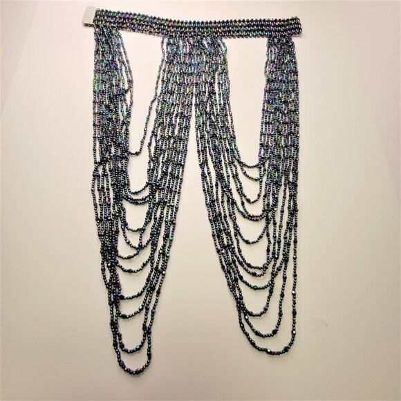 STATEMENT Necklace Multilayer Multicolor Sparkly Bead Halloween Party - Picture 12 of 14